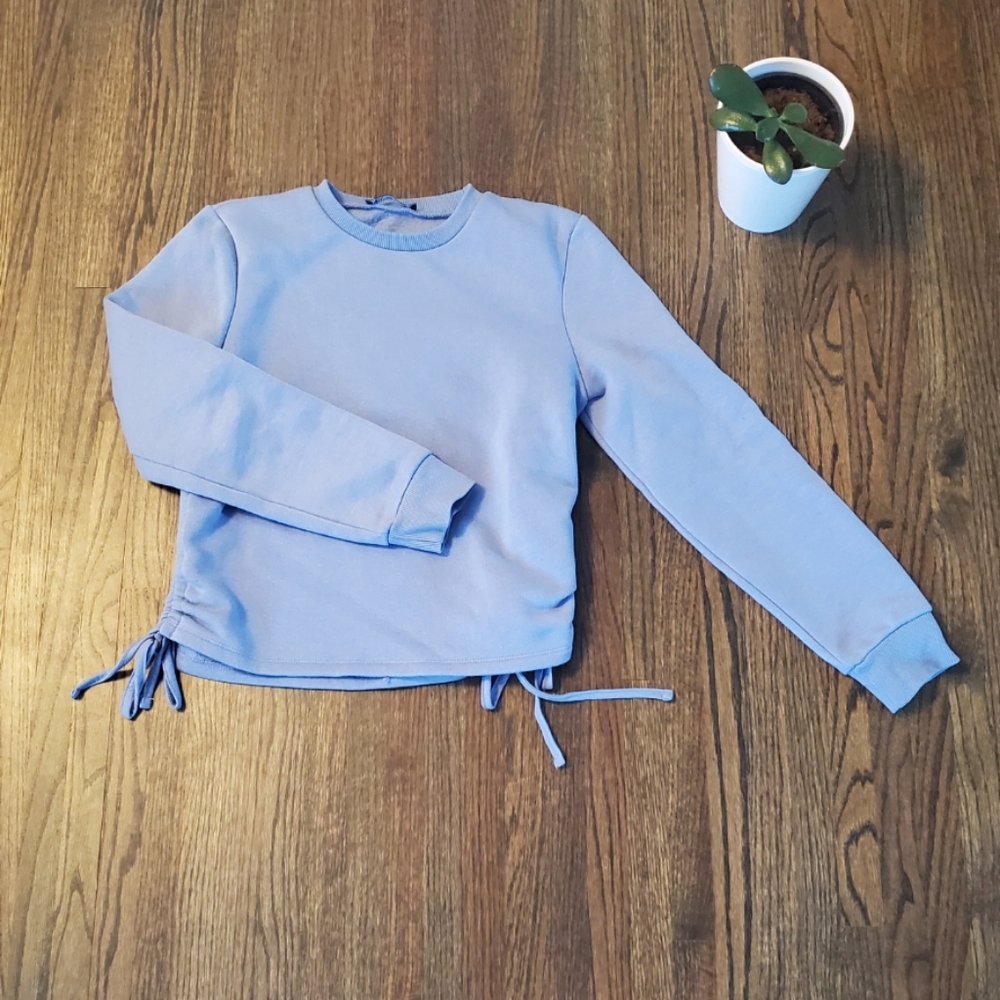 Zara Fleece Blue Crewneck Top